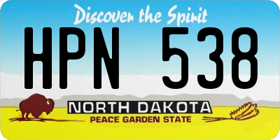ND license plate HPN538