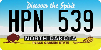 ND license plate HPN539