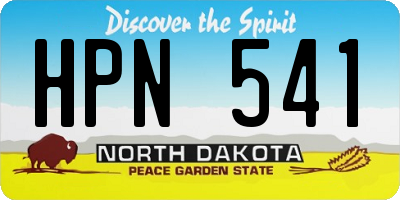 ND license plate HPN541