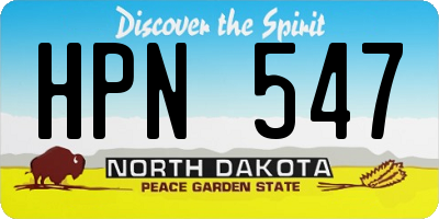 ND license plate HPN547