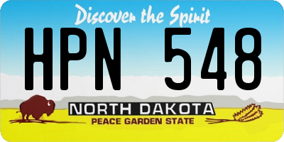 ND license plate HPN548