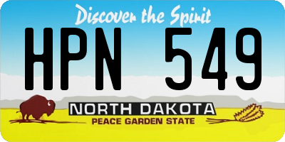 ND license plate HPN549