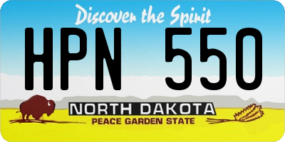ND license plate HPN550