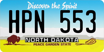 ND license plate HPN553