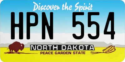 ND license plate HPN554