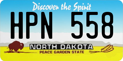 ND license plate HPN558
