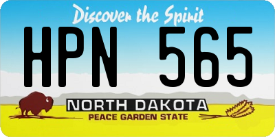 ND license plate HPN565