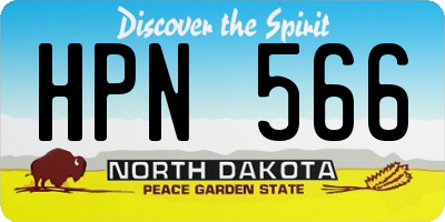 ND license plate HPN566