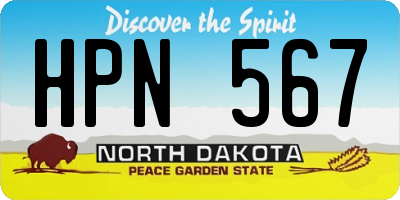 ND license plate HPN567