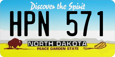 ND license plate HPN571