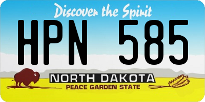 ND license plate HPN585