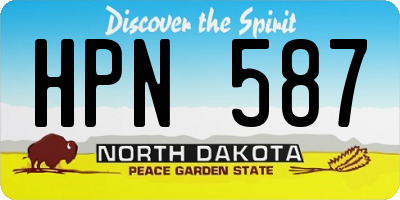 ND license plate HPN587