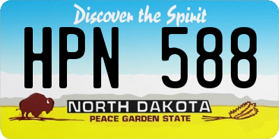 ND license plate HPN588