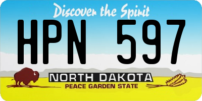 ND license plate HPN597