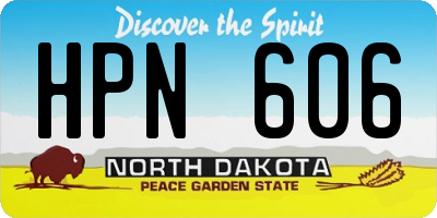 ND license plate HPN606