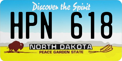 ND license plate HPN618