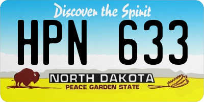 ND license plate HPN633