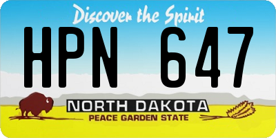 ND license plate HPN647