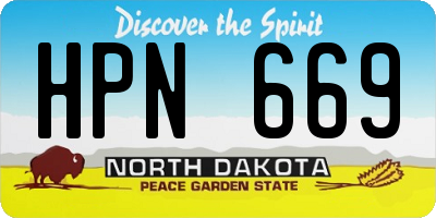 ND license plate HPN669