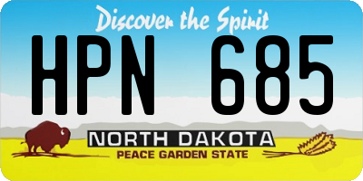 ND license plate HPN685