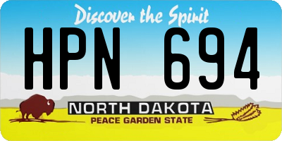 ND license plate HPN694