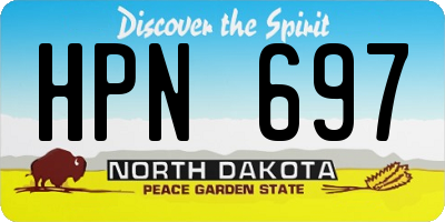 ND license plate HPN697