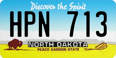 ND license plate HPN713