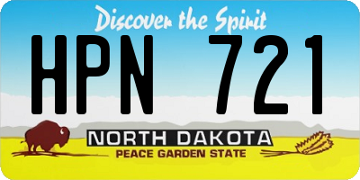 ND license plate HPN721