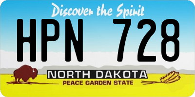 ND license plate HPN728