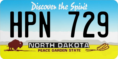 ND license plate HPN729