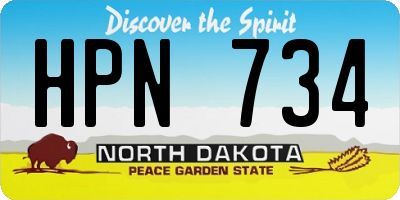 ND license plate HPN734