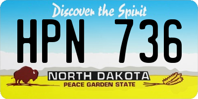ND license plate HPN736