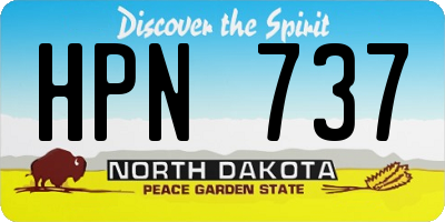 ND license plate HPN737