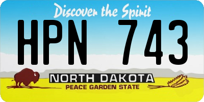 ND license plate HPN743