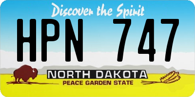 ND license plate HPN747