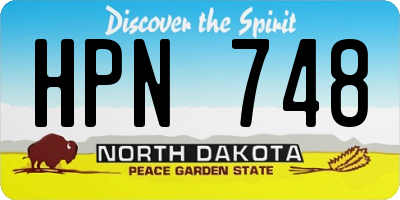 ND license plate HPN748