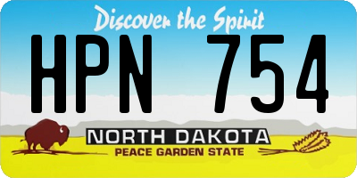 ND license plate HPN754