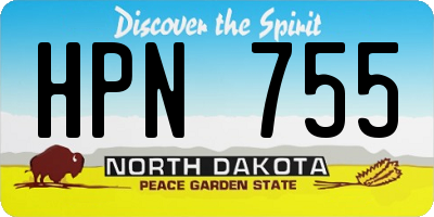 ND license plate HPN755