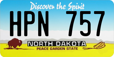 ND license plate HPN757
