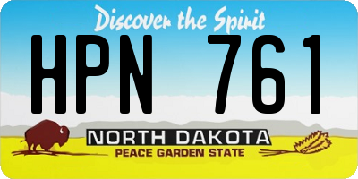 ND license plate HPN761