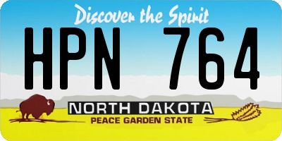ND license plate HPN764