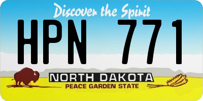 ND license plate HPN771
