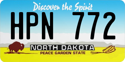 ND license plate HPN772