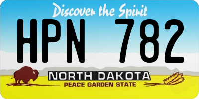 ND license plate HPN782