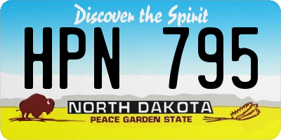ND license plate HPN795