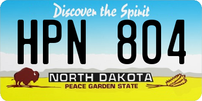 ND license plate HPN804