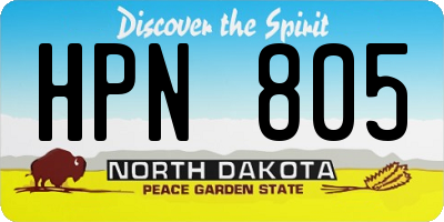 ND license plate HPN805