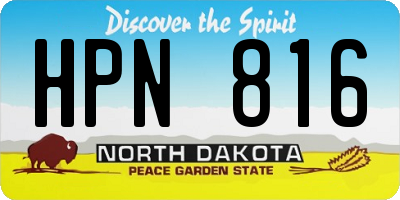 ND license plate HPN816
