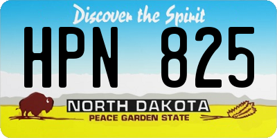 ND license plate HPN825