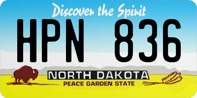 ND license plate HPN836
